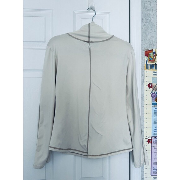 Prana Women’s Active Top Long Sleeves Medium Ivory Tan Women’s - Picture 4 of 7